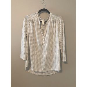 H&M White Print Top